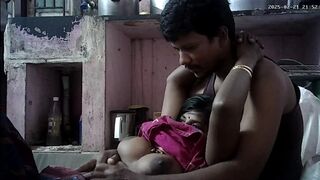 Tamil Indian village house wife and housband hot kissing and romantic movement
