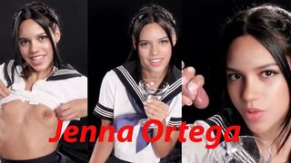 Hot Jenna Ortega dressed as a schoolgirl fucks her fan