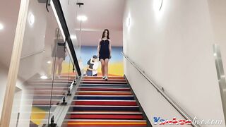 Masturbating in a Hotel Stairwell