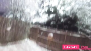 Exhibitionist Big-Tit Brunette Teases Neighbors