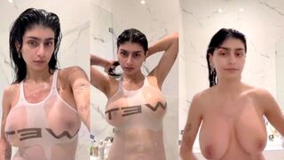 Mia Khalifa Nude Wet Tank Top Shower OnlyFans Livestream Leaked