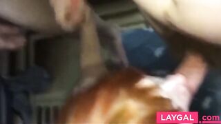 Redhead Russian Girl Loves Group Sex