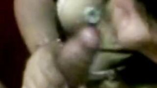 Big-Breasted Malay Woman Gives Blowjob to Lucky Guy