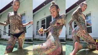 Becky Holt Nude Oiled up by the Pool Porn Video Leaked