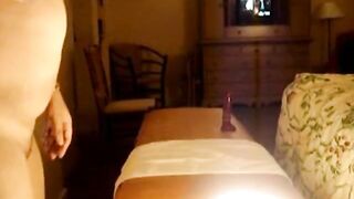 Big Booty Amateur Rides Dildo on Webcam