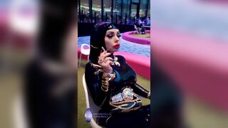 AnouschkaFemmeFatale LATEX BOSS BITCH SMOKING IN PUBLIC OUTDOOR