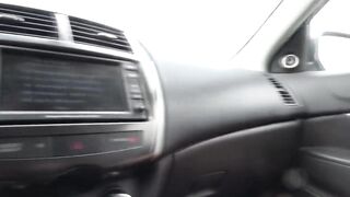 Fingering a teen's pussy in public for a ride.