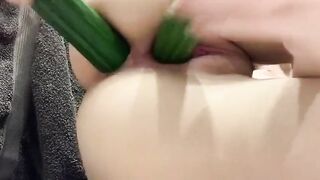 Cucumber Slut Takes It All