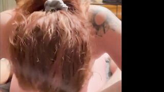 Slutty Redhead Deepthroats My Big Cock - BWC Swallowed by Neighbor's Girl