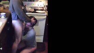 Brunette MILF Amateur Gets Kitchen Doggy-Style Orgasm