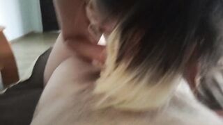 Small-Titted Celebrity Sucks a Big Cock