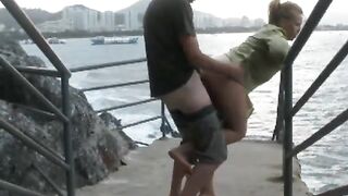 Outdoor Sex by the Water with a Hot Blonde