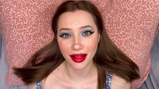 Babyheavanian - Blue eye shaddow red lipstick face fetish