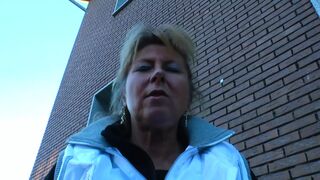 German blonde milf Anita teaches her busty blonde babe how to face a sexual threesome to get aroused and fully enjoy