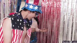 Omega Pi babe packing some serious meat