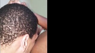 Eating My Black BBW Girlfriend's Pussy at Home
