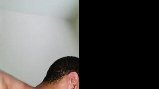 Eating My Black BBW Girlfriend's Pussy at Home