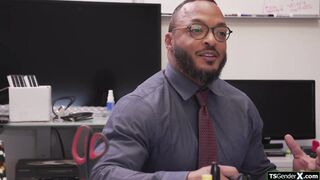 On your knees and suck your tgirl boss