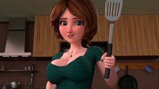 ◆ Aunt Cass Bends Over for Big Creampie