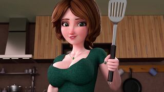 ◆ Aunt Cass Bends Over for Big Creampie