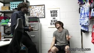 Throating and riding mall cops big black dick